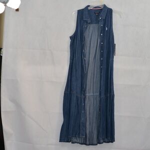 Polo Assn sleeveless Cotton Dress SZ L NWT